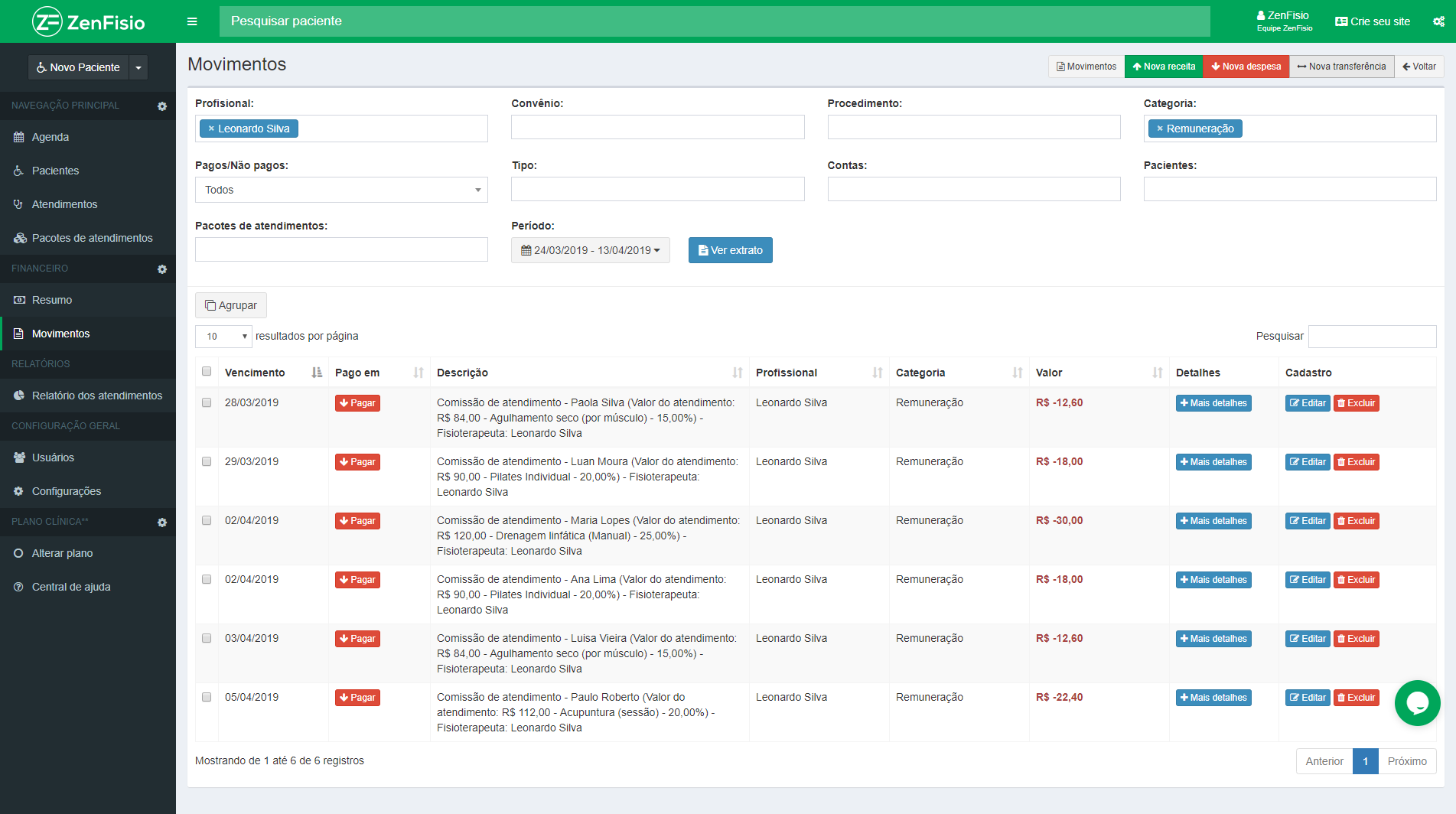 ZenFisio-Gerenciador-Financeiro-Movimentos