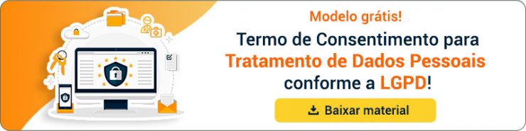 banner com link para baixar um termo de consentimento da LGPD